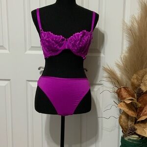 Savage X Fenty Vibrant Purple Lace Bra Set